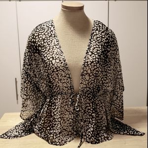 Last Chance - Bundle and Save - Black and white tie front blouse